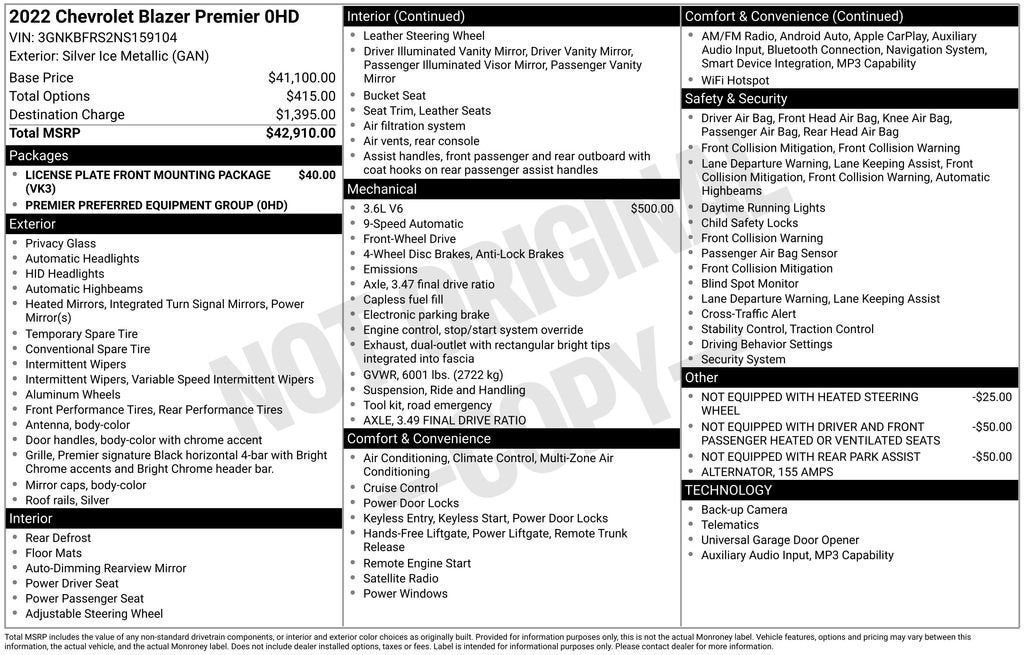 2022 Chevrolet Blazer Premier