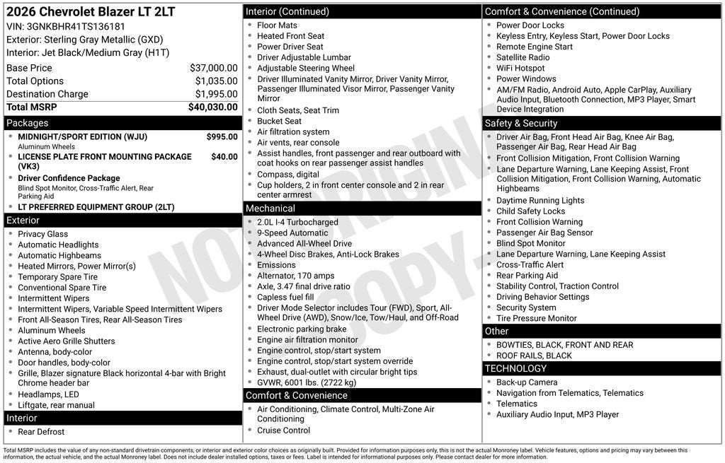 2026 Chevrolet Blazer 2LT