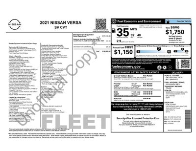2021 Nissan Versa SV Xtronic CVT