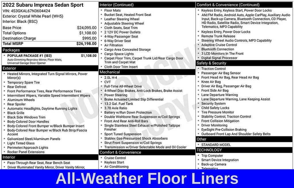 2022 Subaru Impreza Sport Sedan