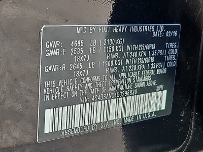2016 Subaru Outback 2.5i Limited