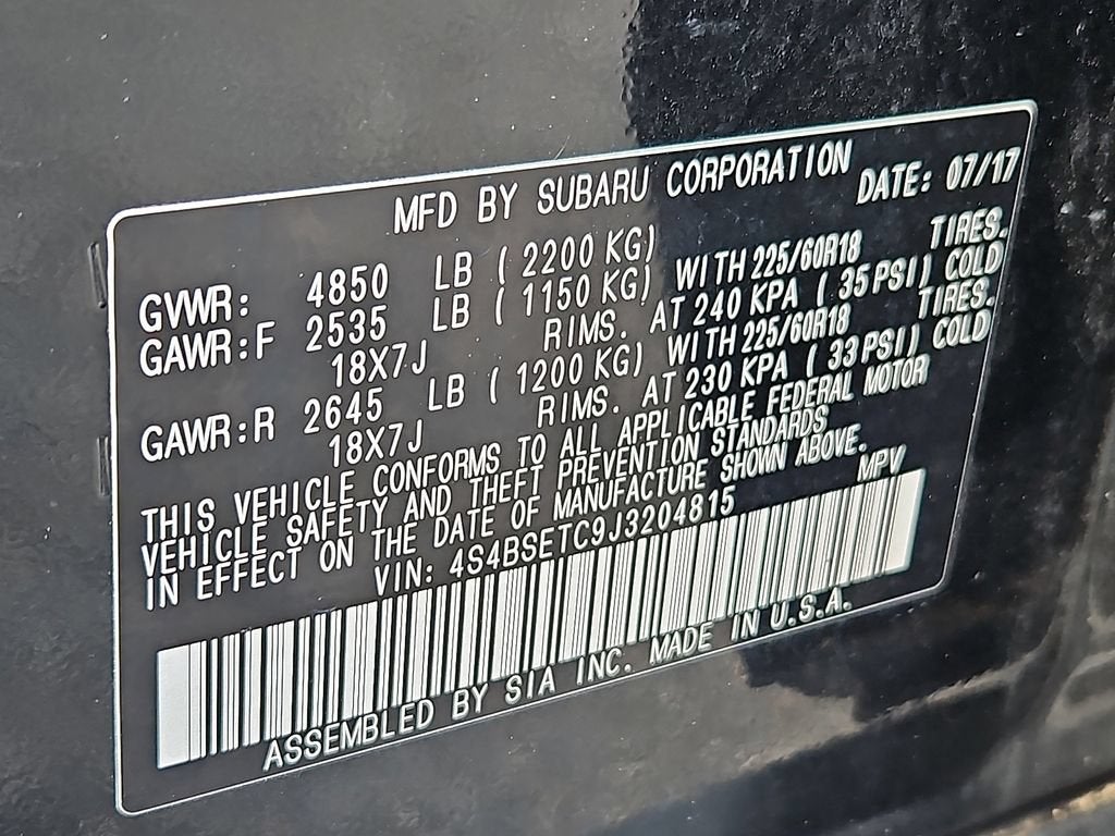 2018 Subaru Outback 3.6R Touring