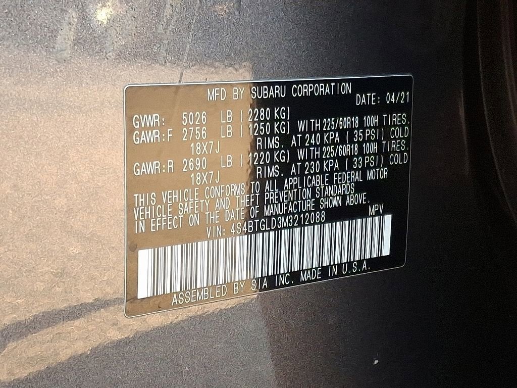 2021 Subaru Outback Onyx Edition XT