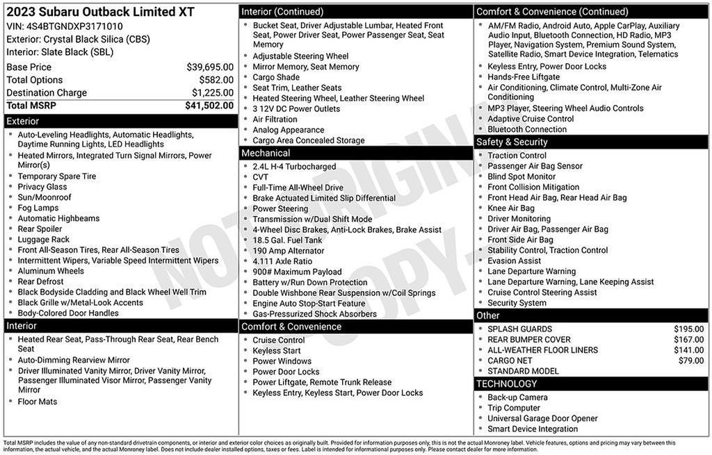 2023 Subaru Outback Limited XT