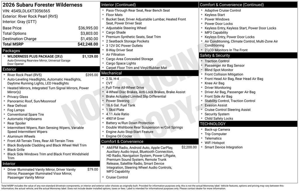 2026 Subaru Forester Wilderness
