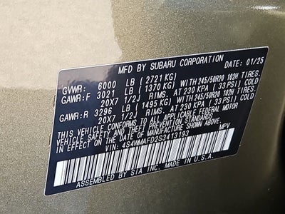 2025 Subaru Ascent Onyx Edition