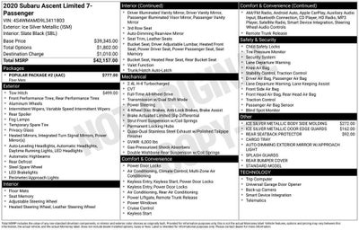 2020 Subaru Ascent Limited