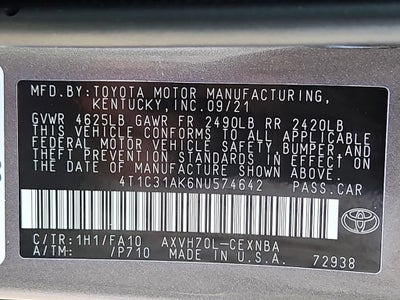 2022 Toyota Camry Hybrid LE