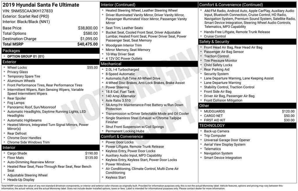 2019 Hyundai Santa Fe Ultimate 2.0T