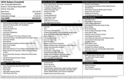 2024 Subaru Crosstrek 2.0I