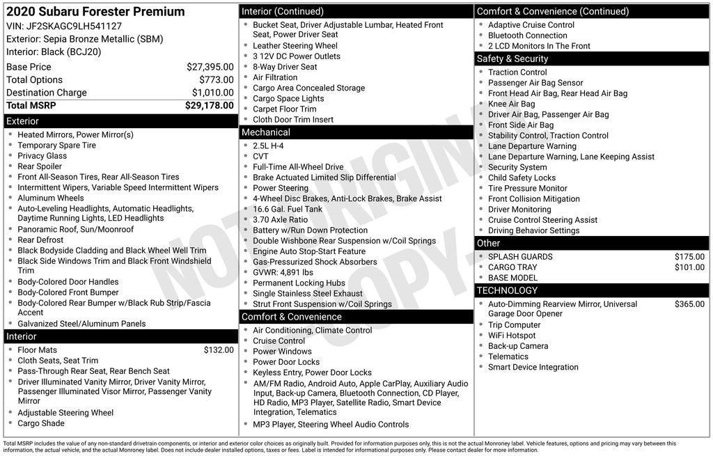 2020 Subaru Forester Premium