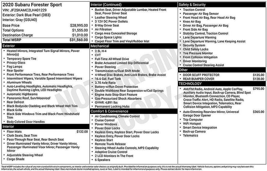 2020 Subaru Forester Sport