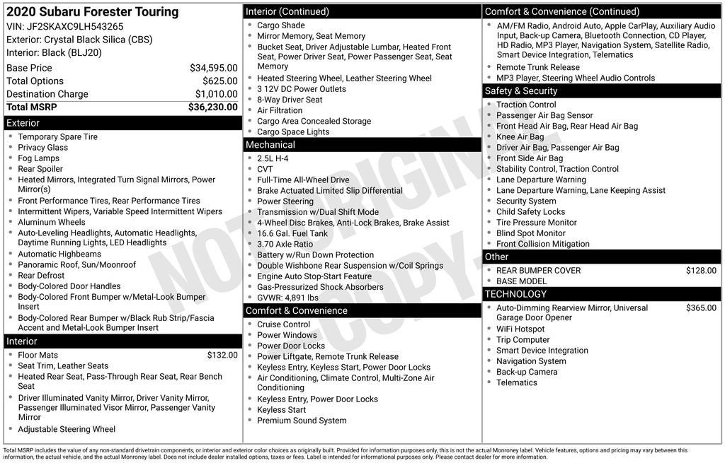 2020 Subaru Forester Touring