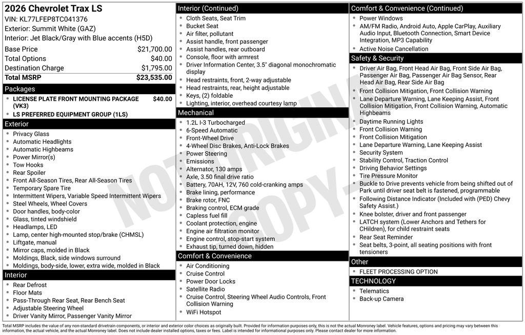 2026 Chevrolet Trax LS