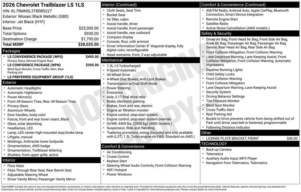 2026 Chevrolet Trailblazer LS