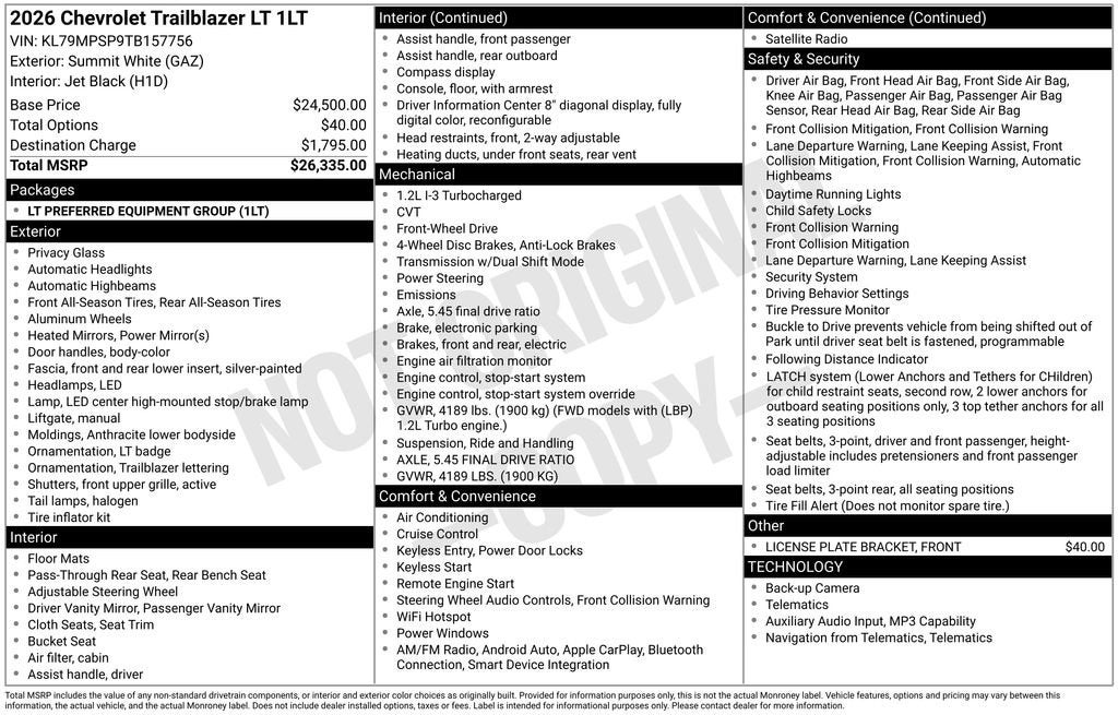 2026 Chevrolet Trailblazer LT