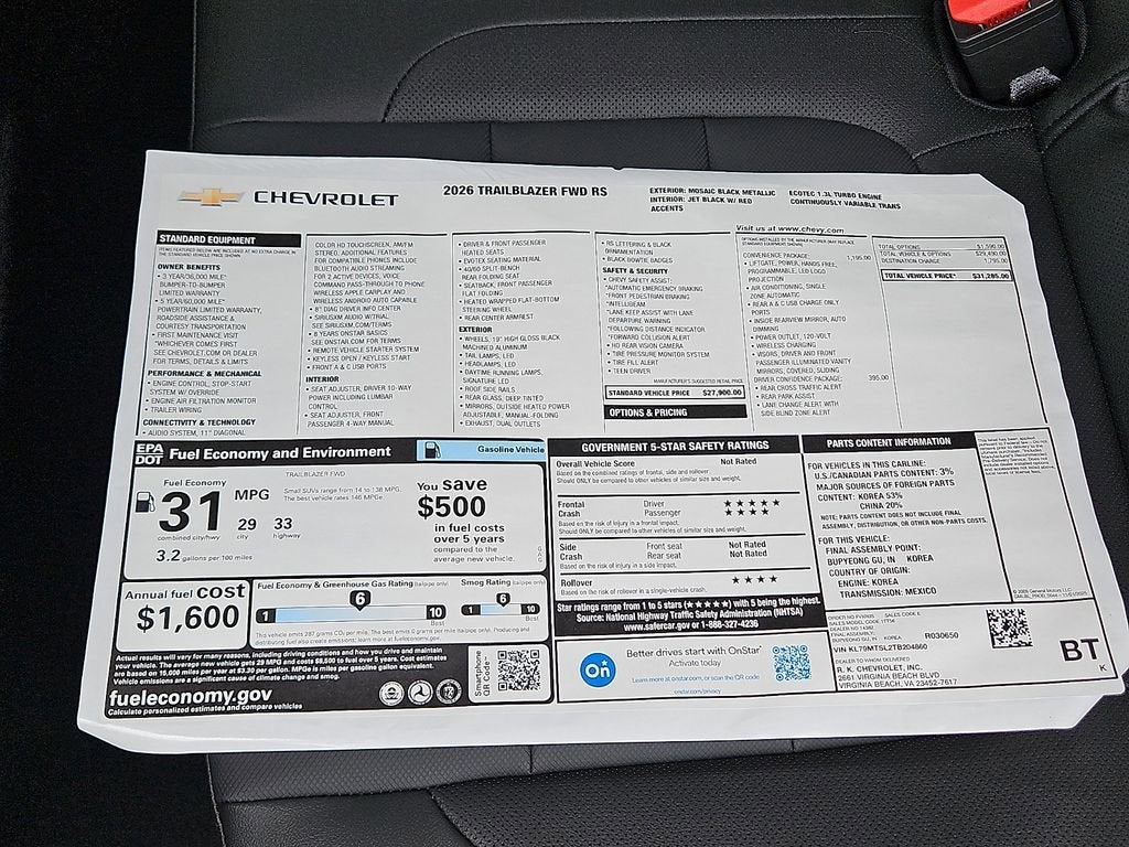 2026 Chevrolet Trailblazer RS