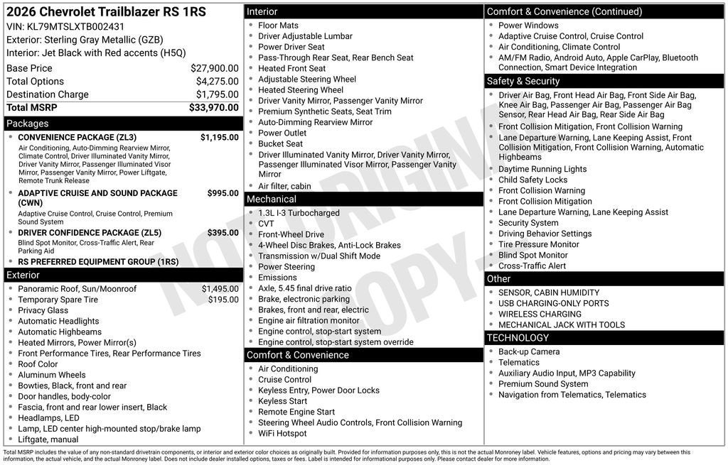 2026 Chevrolet Trailblazer RS