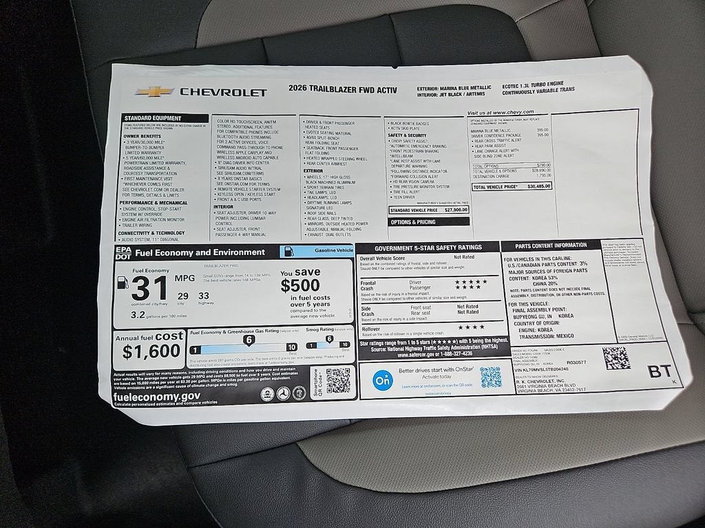 2026 Chevrolet Trailblazer ACTIV