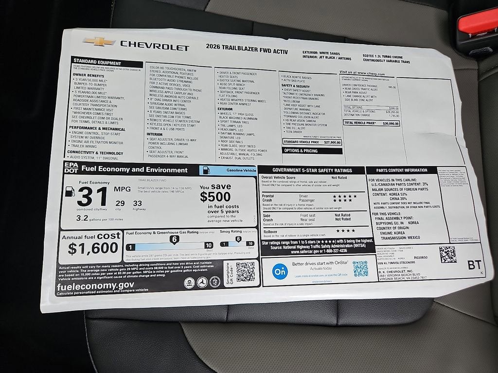 2026 Chevrolet Trailblazer ACTIV