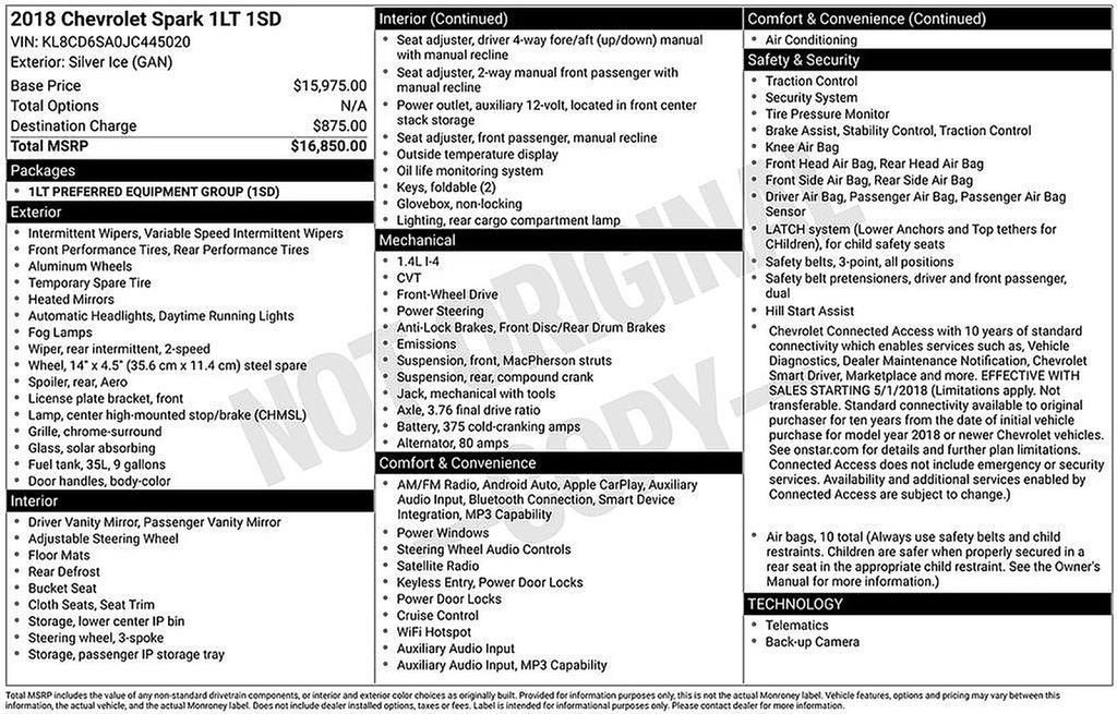 2018 Chevrolet Spark LT