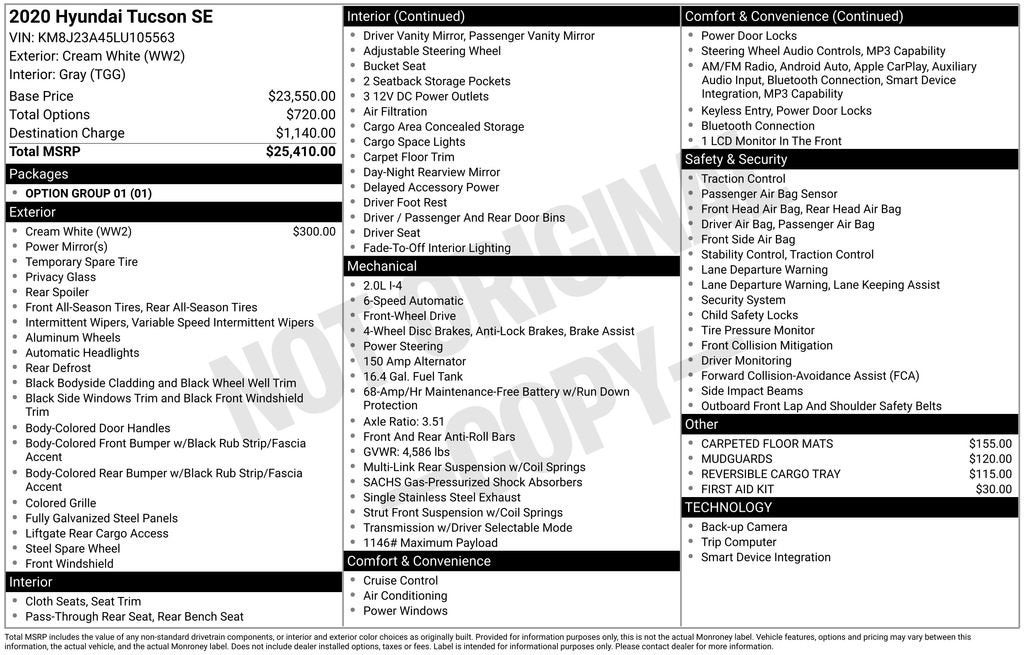 2020 Hyundai Tucson SE