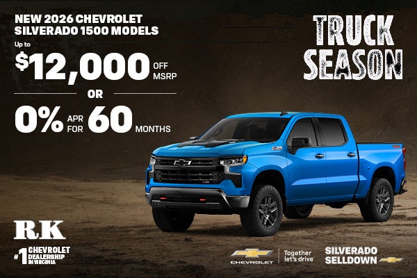 Get UP TO $12,000 off MSRP on New 2026 Chevrolet Silverado 1500