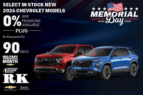 SELECT IN STOCK NEW 2026 CHEVROLET MODELS